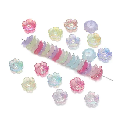 Acrylic Lucite Plastic Flower Beads for DIY Jewelry Making Hair Stick Findings 11x11mm 200PCs/Bag 1926159