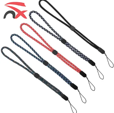 Wholesale Custom Adjustable Phone Strap Nylon Neck Strap Lanyard ID Card Holder Keychain Wrist Strap Lanyard for Promotion