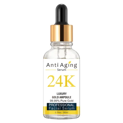 24K Gold Leaf Facial Essence 30mL Vitamin E Retinol Anti-Wrinkle Firming Essence Gold Hyaluronic Acid Raw Liquid Essence
