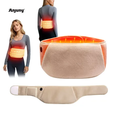 Anjuny 5V USB Electric Adjustable Warm Waist Belt Menstrual Heating Pad for Women Hot Compress Woven Polyester for Menstrual