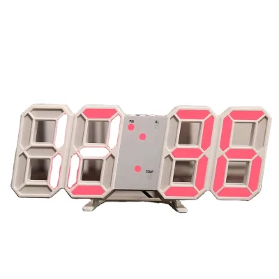 Modern Digital 3D Quartz Desk Clock Plastic Material with Calendar Feature
