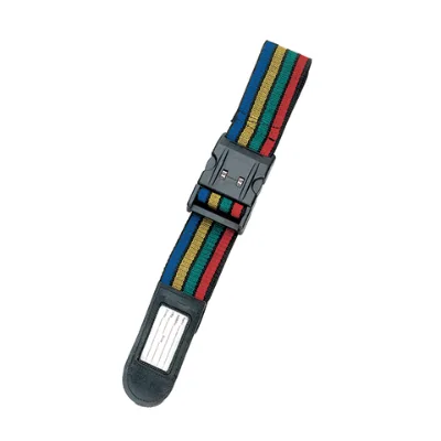 Colorful Luggage Strap Lock with ID Tag Single Lever Rectangular ABS Plastic Coated