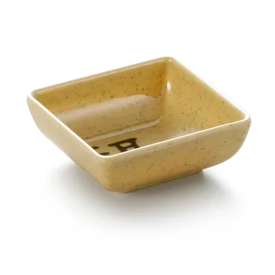Unique Chinese Restaurant Reusable 3 Inch Melamine square Soy Sauce Dish with Printing