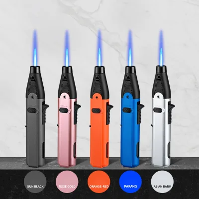 Hot Sale Cigarette Torch Lighter 5 Colors Windproof Cigar Lighters Single Flame Custom logo Lighter