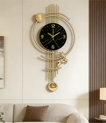 High-Quality Decorative Wall Clock for Living Room Decor Luxury Modern Metal Wall Clock Gold Creative Silent 3D Wall Art Decor