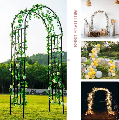 Metal Garden Arbor Arch Trellis for Climbing Plants Outdoor Wedding Lawn Backyard Decoration Easy Assembly