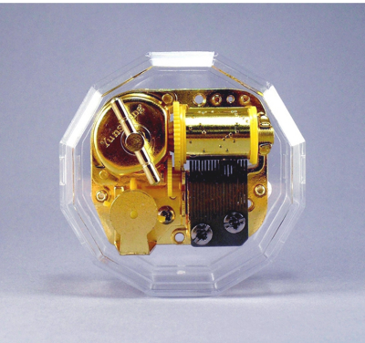 Creative Transparent Polygonal Music Box Gold-Plated Clockwork Mini Eight-Note Box Polygonal Music Box