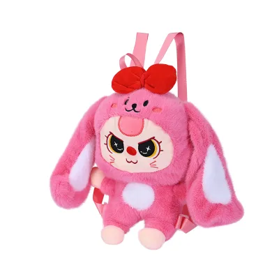 Cute Cotton Doll Plush Backpack Best-selling Droopy-ear Rabbit Toy for Unisex Paw-shaped Cartoon Design Children's Gift