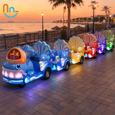 Joy2fun Custom Electric Amusement Train with LED Lights for Outdoor Entertainment Business