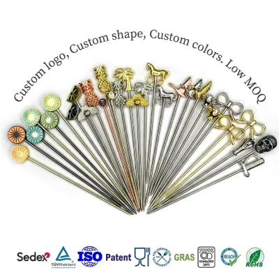 Eco Friendly Bar Tool Set Cocktail Picks & Fruit Skewers-Reusable Portable High Quality Stainless Steel Bar Accessories