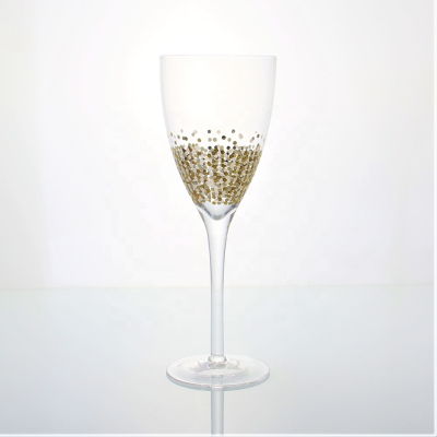 Customization Modern Luxury Creative champagne Coupe Glass with Gold Glitter Effect for Wedding