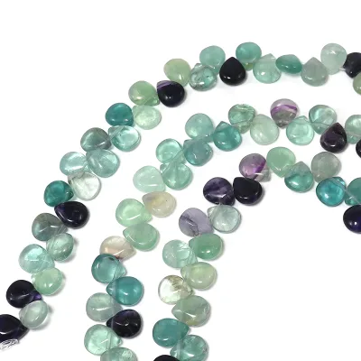 10x12mm Natural Fluorite Crystal Waterdrop Beads for Jewelry Making DIY Crafting Spiritual Energy Chakra Balancing Meditation