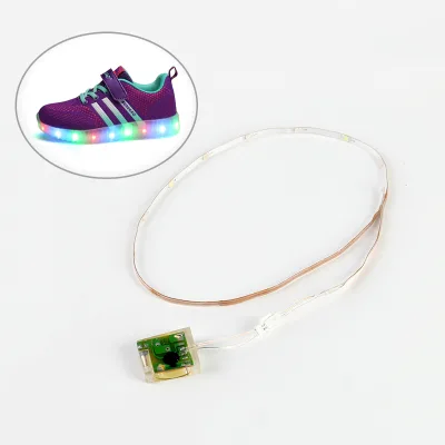 Waterproof RGB LED Shoes with Glowing Lamp 3V 50cm 17/20LED Connector 4/7/9/10/12LED Options Available