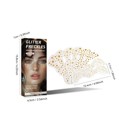 Hot-selling High Quality Facial Glitter Freckle Stickers 8 Pieces Party Dance Waterproof Makeup Stickers