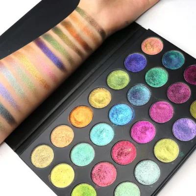Duo chrome eyeshadow pigmented glitter shiny makeup palette