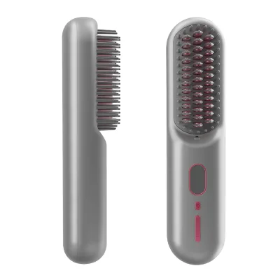 Modern 35W Cordless Wireless Hair Styling Tool Anti-scald LCD Display 230 Degrees Multi Function Electric Hot Comb Straightening