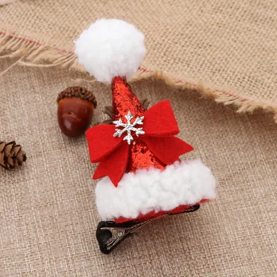 Christmas hair clip, three-dimensional lamb wool sequin hat clip, cute and super cute hair clip for girls