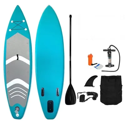 Lake Blue Gray Inflatable Non-slip Sports Printed Stand-Up Paddleboard Board Inflation Accessories for Water Entertainment