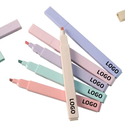 Bulk Morandi Tip 12 Color Fluorescent Highlighter Creative Stationery Student Marking Pens Wholesale
