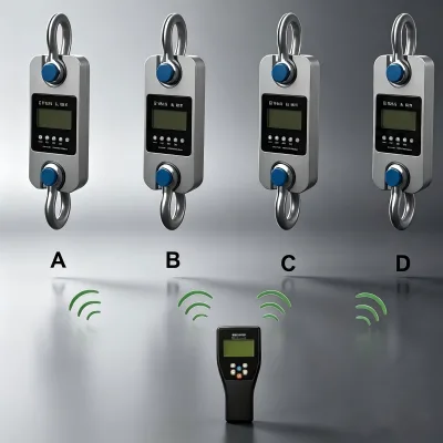 1-4 Channels Wireless Tension Dynamometer with Handheld Indicator, Displaying Individual & Total Load Data