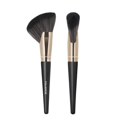 Custom Private Label Wholesale Makeup Facial Brush Nylon Bristles Single Bevel Sickle Strip Blush Highlighting Contour Brush