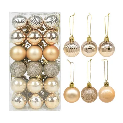 Hot Sell Colorful 6.5 cm Tree Hanging Bauble Decorative Christmas Ball Set