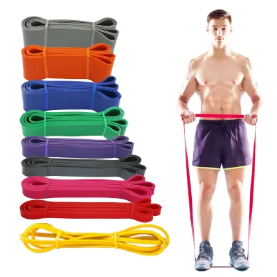 Factory Source Latex Exercise Bands Custom Printed Latex Weight Strength Elastic Gym Fitness Exercise Resistance Band Set