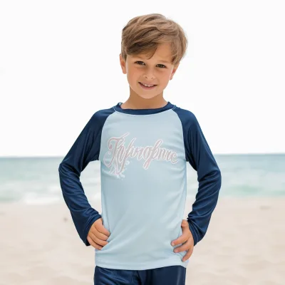 Children Long Sleeve Rash Guard Boys Swim Shirts Kids Rash Vest UPF50+ Kids Rashguard Boys Rash Guard