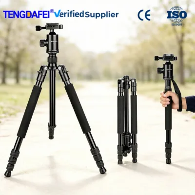 Anti-Slip Grip Travel Tripod With Metal Ball head, Compact Foldable Design For Outdoor Landscape Camera Shooting Camera Tripod
