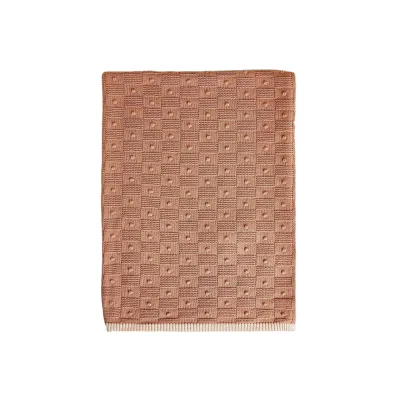 Ins New Design 100% Cotton Soft Baby Knitted Dot Blanket Custom