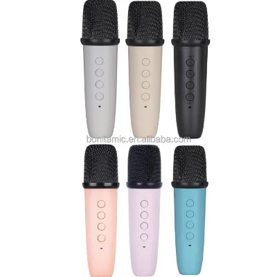 Colorful Rechargeable Noise Cancelling Clear Sound Karaoke Singing Wireless Type C Children Microphone Portable for Conference