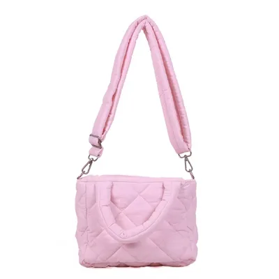 Wholesale Durable Lightweight Quilted Crossbody Tote Bag Zipper Two Straps Soft Padded Water-resistant Daily Use Casual Outings