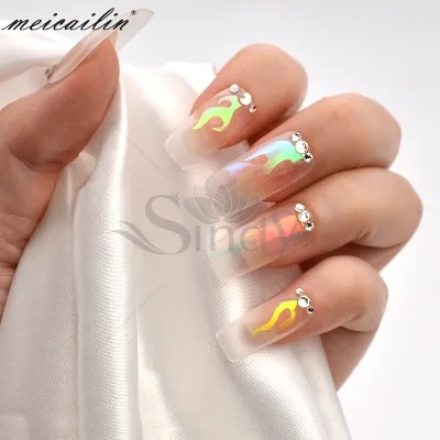16 pcs per set Colorful flame nail sticker for girls beauty