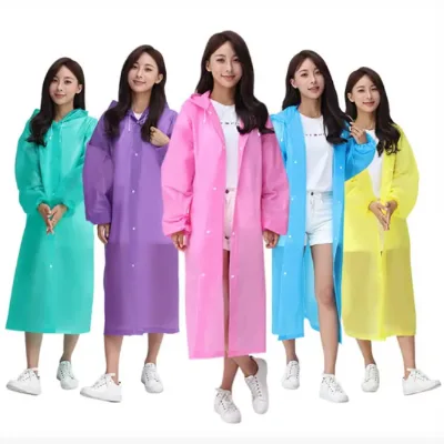 Reusable Adult Raincoat Thickened EVA Raincoat Camping Long Body Rainproof Women's Raincoat Rain Poncho Unisex Men Raincoat Yo2