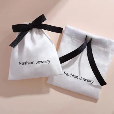 Factory Can Print logo Flannelette High-grade Jewelry Bag Portable Storage Drawstring Bag