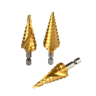 High Speed Steel Countersink Step Drill Bits for Metal Wood Hex Shank Stepped Bit Tin Coated Auger Hole Opener