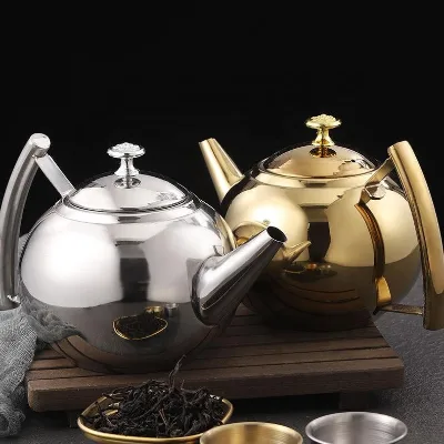 Chinese Style 304 Thickened Stainless Steel Tea Brewing Pot with 1.8mm Body