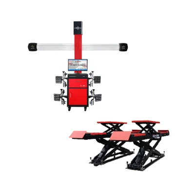 Car 3D Wheel Alignment Machine Four Post Elevator Lift Platform with 0.1mm Precision and 150kg Capacity