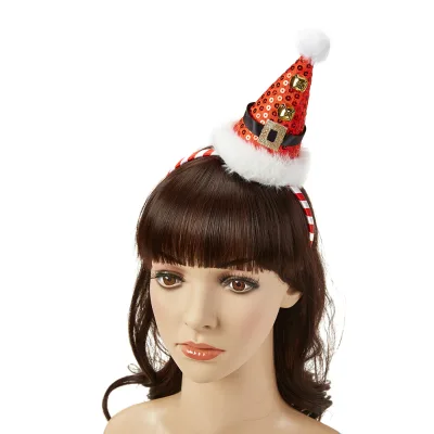 Christmas style hairpin Party hair accessories Cute Santa hat Children's Christmas costume props Christmas headband