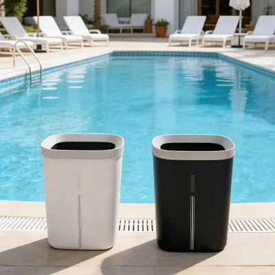 JUNTU New Hotel Indoor Frosted Open Top Without Lid 8L Garbage Bin Office Kitchen