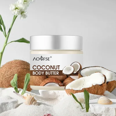 Wholesale Deep Hydrating Soothing Nourish Organic Body Butter Cream Coconut Scented Body Butter