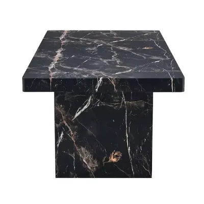 Customized Black Marble Rectangle Vintage Coffee Table Living Room Furniture Occasional Tea Table with Center Basse