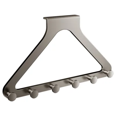Modern Simple Triangular Over-the-Door Adhesive Hook No-Drill Wall-Mounted Strong Load-Bearing Bedroom Entryway Door Storage