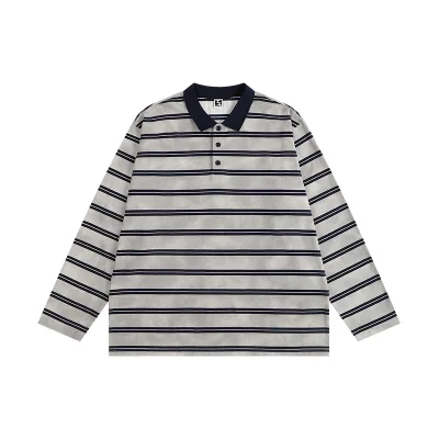 Factory Direct Sale Men Cotton Striped Shirt Casual Loose Long Sleeve Striped Shirts for Men