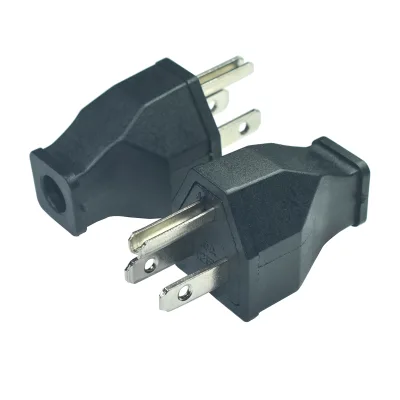 NEMA 5-15P Electrical Replacement Plug Extension Cord Ends 125V 15A 2Pole 3Wire Male Straight  Plug 3 Pins Removable Wiring Plug