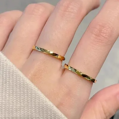 High End Classic European and American  18K Gold Plated Stainless Steel Rings