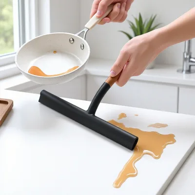 Cross-border Household Glass Window Silicone Gel Squeegee Kitchen Cabinet Countertop Grease-Removing Accessories