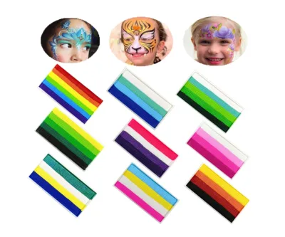 20g Rainbow Strip Face Painting Kit Body Makeup Non-toxic Water Paint Oil Christmas Halloween Masquerade Party