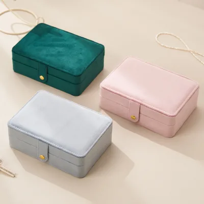 New Convenient Flannelette Jewelry Storage Box Division Jewelry Box for Necklace Ring Earrings Storage