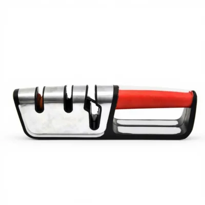 Customized 3 Slot Knife and Scissor Sharpening with Soft Grip Handle Kitchen Knives Shears Sharpener Grinder Tool